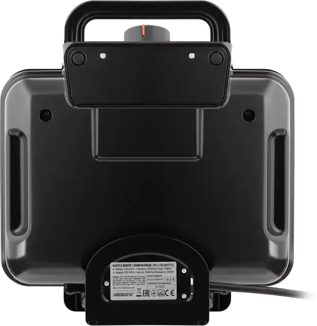 Ardesto SM-L100LWAFFLE Waffle Maker for Thick Rectangular Waffles, 1200W, Non-stick Plates 23x16.8cm, Temperature Control 145-225°C, Black