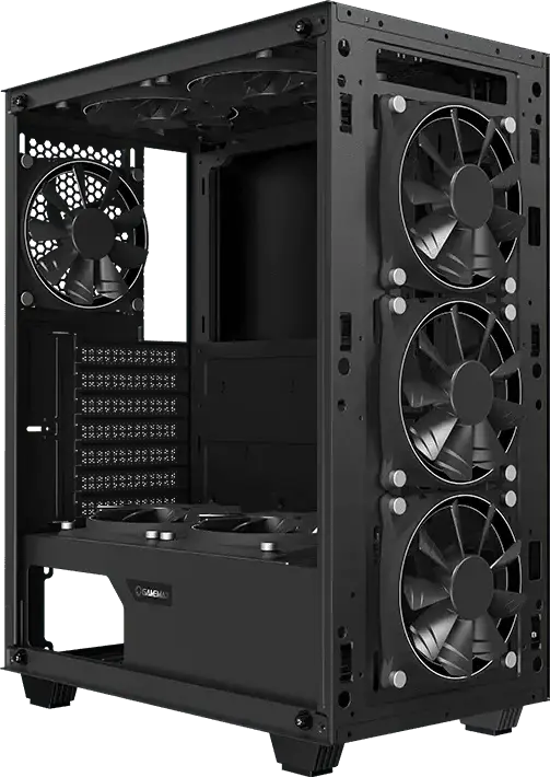 Gamemax Draco XD Midi Tower Gaming Case, Tempered Glass Front and Side Panels, 4x120mm ARGB Fans, E-ATX Support, SPCC Chassis, Black