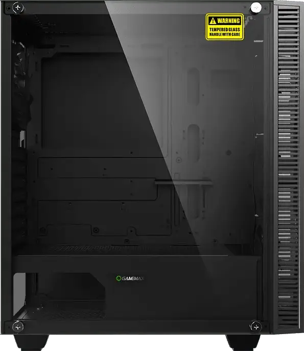 Gamemax Draco XD Midi Tower Gaming Case, Tempered Glass Front and Side Panels, 4x120mm ARGB Fans, E-ATX Support, SPCC Chassis, Black