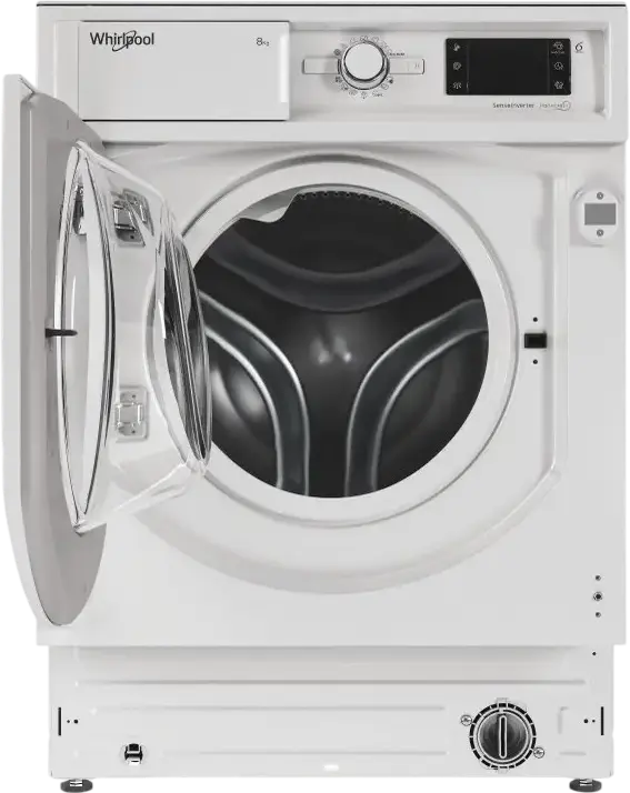 Встраиваемая стиральная машина Whirlpool BI WMWG 81485E EU, загрузка 8 кг, 1400 об/мин, инверторный мотор SenseInverter, FreshCare+, LED-дисплей, Цвет: Белая