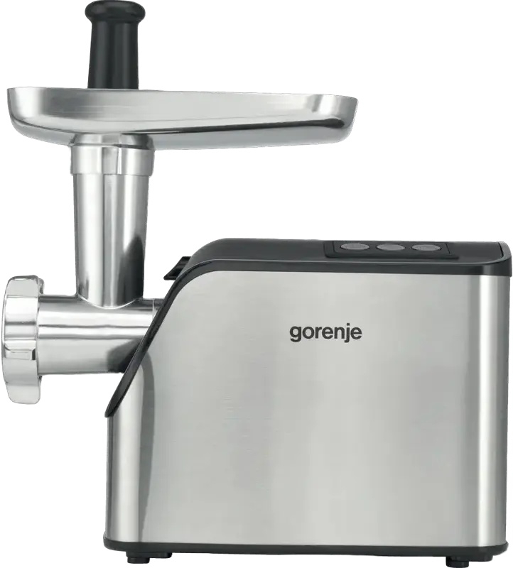 Мясорубка Gorenje MG2202XE, 2200 Вт, Производительность 2.2 кг/мин, Корпус из нержавеющей стали и пластика, 2 решетки, Наборы для колбас и куббе