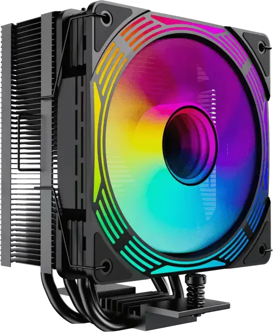 Кулер для процессора Gamemax Ice Force, TDP 200W, 4 тепловые трубки 6мм Direct Touch, 120мм PWM ARGB вентилятор, Infinity Space Light, Intel LGA1851/1700, AMD AM5/AM4