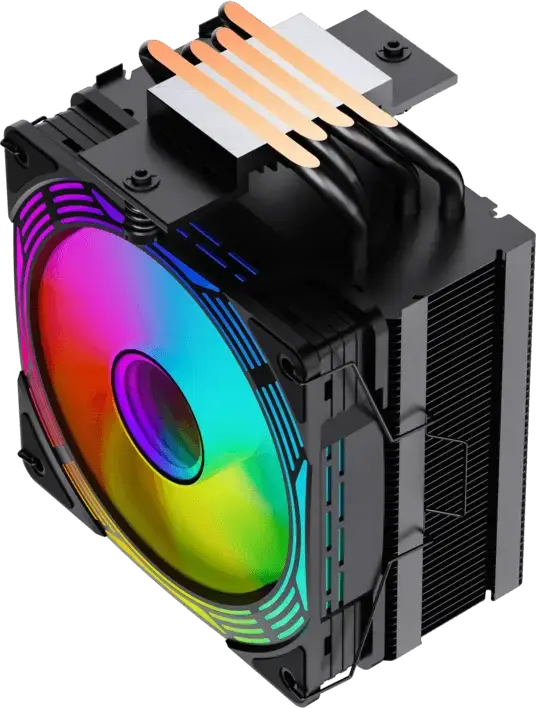 Кулер для процессора Gamemax Ice Force, TDP 200W, 4 тепловые трубки 6мм Direct Touch, 120мм PWM ARGB вентилятор, Infinity Space Light, Intel LGA1851/1700, AMD AM5/AM4