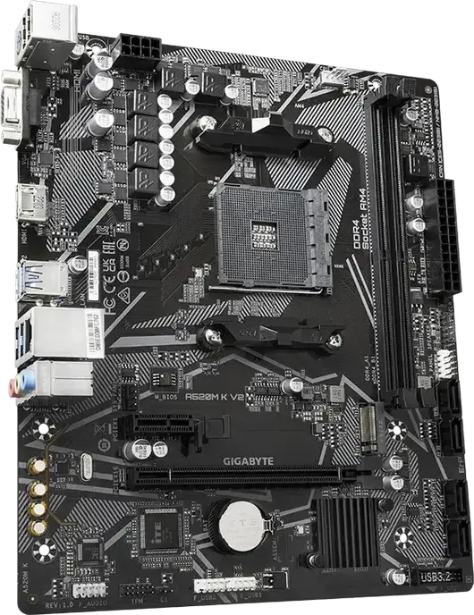 Placa de baza Gigabyte A520M K V2 Micro-ATX, Socket AMD AM4, Chipset A520, DDR4 64GB Dual Channel, M.2 PCIe Gen3, HDMI 2.1, VGA, Gigabit LAN