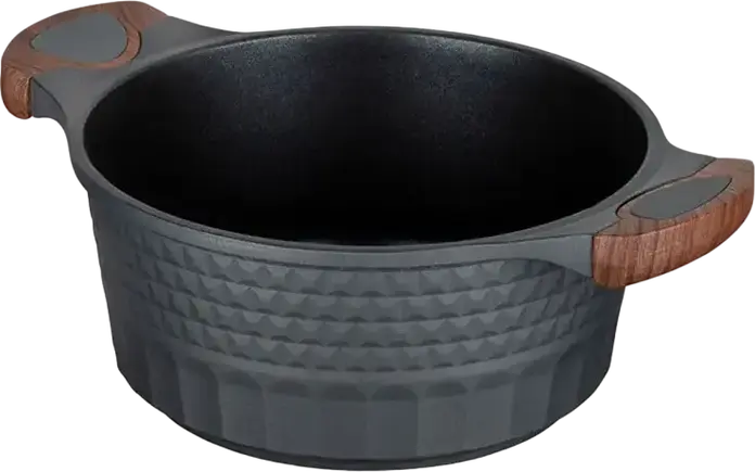 Resto Kitchenware Capella 93501 Cast Aluminium Casserole Pot with Glass Lid, 2.6L, 20cm, Non-Stick Coating, Induction Compatible, PFOA Free, Black