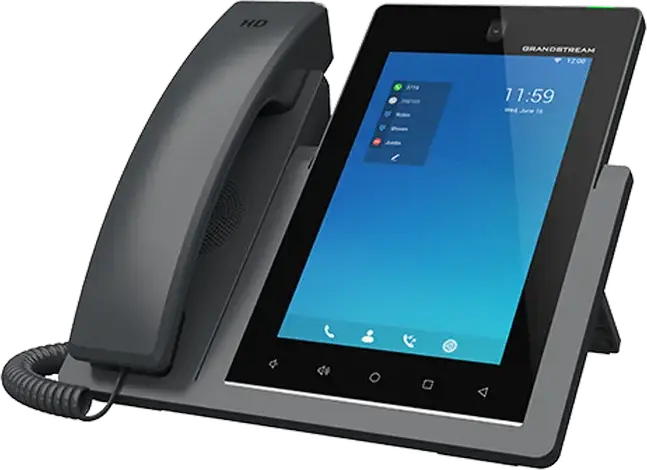 Grandstream GXV3470 IP Video Phone, 7-inch Touch Screen, Android 11, 16 SIP Lines, Quad-core 2.0GHz, 2GB RAM, 16GB Storage, Wi-Fi 6, Bluetooth 5.0, PoE+