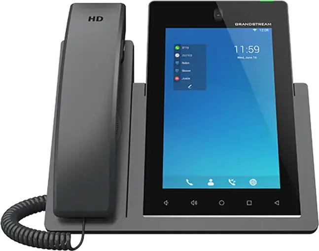 Grandstream GXV3470 IP Video Phone, 7-inch Touch Screen, Android 11, 16 SIP Lines, Quad-core 2.0GHz, 2GB RAM, 16GB Storage, Wi-Fi 6, Bluetooth 5.0, PoE+