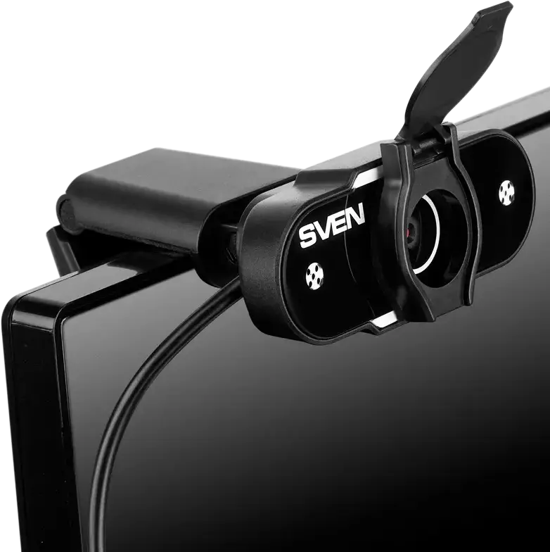 SVEN IC-915 HD Webcam 720p, CMOS Sensor, Built-in Microphone, USB Interface, Privacy Shutter, Universal Monitor Clamp, Black