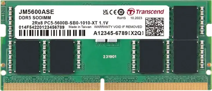 Memorie RAM Transcend JetRam, DDR5 SDRAM, 5600 MHz, 24GB, JM5600ASE-24G