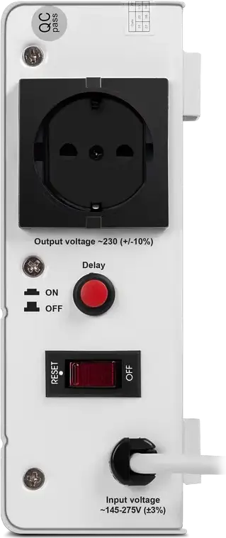 Stabilizator de Tensiune Automat SVEN AVR SLIM-500 LCD, 500VA 400W, Tip Releu, Montare pe Perete, Carcasă Metalică, Ecran LCD, Control Microprocesor, Alb