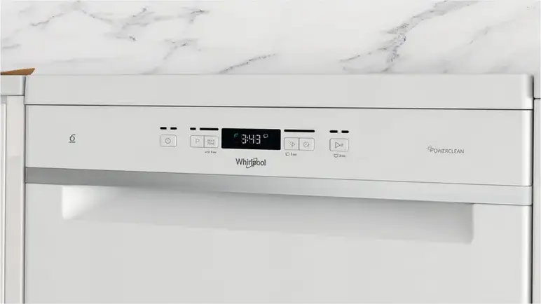 Mașină de spălat vase Whirlpool WFC 3C26 P Liberă, 14 Locuri, 8 Programe, Opțiuni PowerClean și MultiZone, Afișaj LED, Culoare: Albă, 85x60x60 cm