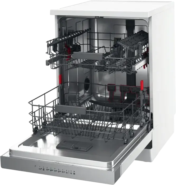 Mașină de spălat vase Whirlpool WFC 3C26 P Liberă, 14 Locuri, 8 Programe, Opțiuni PowerClean și MultiZone, Afișaj LED, Culoare: Albă, 85x60x60 cm