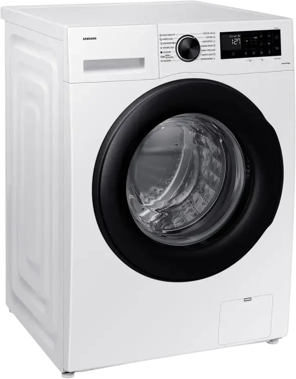 Samsung WW90CGC0EDAELE Front-Load Washing Machine, 9 kg Capacity, Energy Class A, 1400 rpm, Digital Inverter, Hygiene Steam, SmartThings, White/Black