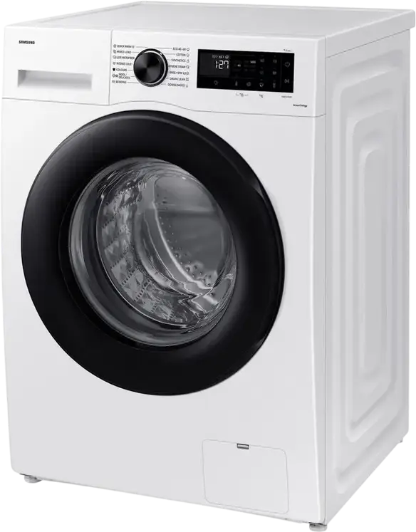 Samsung WW90CGC0EDAELE Front-Load Washing Machine, 9 kg Capacity, Energy Class A, 1400 rpm, Digital Inverter, Hygiene Steam, SmartThings, White/Black