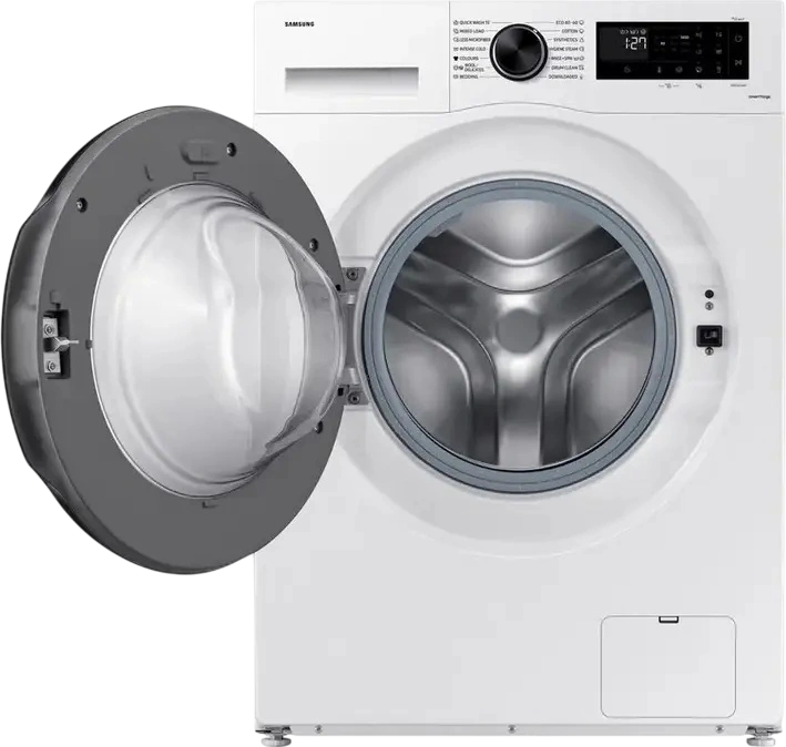 Samsung WW90CGC0EDAELE Front-Load Washing Machine, 9 kg Capacity, Energy Class A, 1400 rpm, Digital Inverter, Hygiene Steam, SmartThings, White/Black