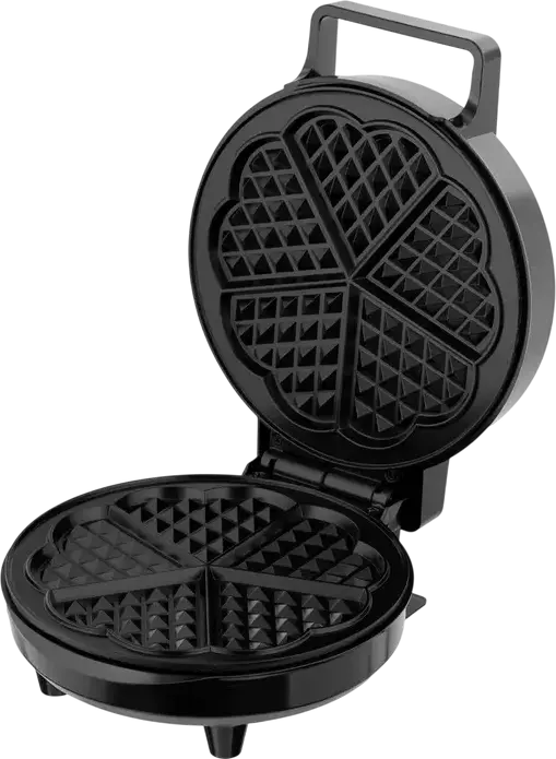 aparat de waffle Ardesto SM-L100RHEART, 1200W, Plate Antiaderente in Forma de Inima, 19cm, Termostat Automat, Protectie la Supraincalzire, Negru