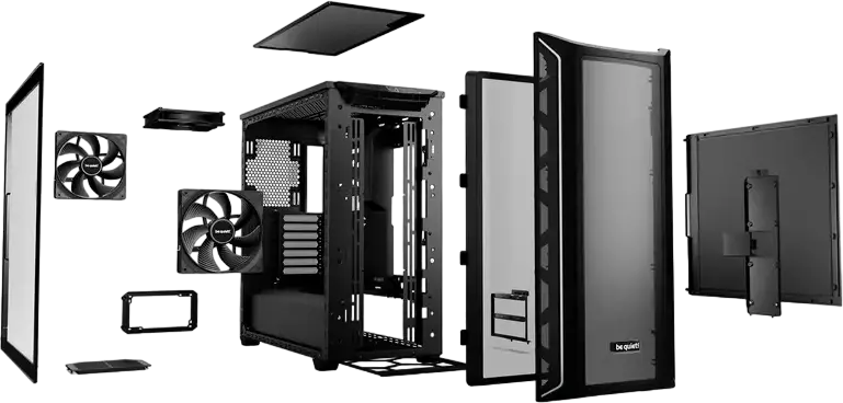be quiet! Shadow Base 800 DX PC Case, Black, Midi-Tower, E-ATX Support, 3x 140mm PWM Fans, ARGB Lighting, Tempered Glass, BGW61