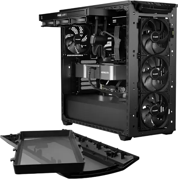 be quiet! Shadow Base 800 DX PC Case, Black, Midi-Tower, E-ATX Support, 3x 140mm PWM Fans, ARGB Lighting, Tempered Glass, BGW61