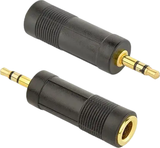 Audio Adaptor Cablexpert A-6.35F-3.5M, 6.35mm 3-pin (F) - 3.5mm 3-pin (M), Negru