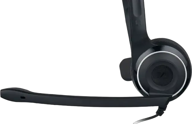 EPOS PC 7 USB Monaural On-Ear Headset, Noise-Cancelling Boom Microphone, Wired USB-A, Plug and Play for Windows and Mac, Black