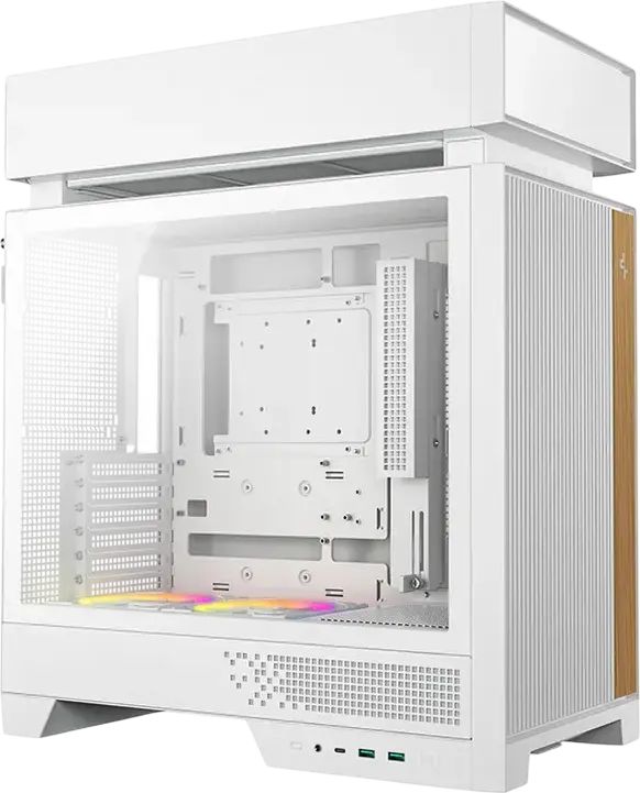 Carcasa PC Deepcool CL660 Midi-Tower, Alb, Sticla Temperata, Frontala Mesh, ATX/mATX/Mini-ITX, Ventilatoare ARGB, USB Type-C, Suport GPU, Otel si ABS