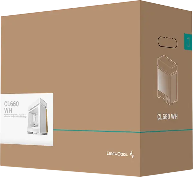 Carcasa PC Deepcool CL660 Midi-Tower, Alb, Sticla Temperata, Frontala Mesh, ATX/mATX/Mini-ITX, Ventilatoare ARGB, USB Type-C, Suport GPU, Otel si ABS