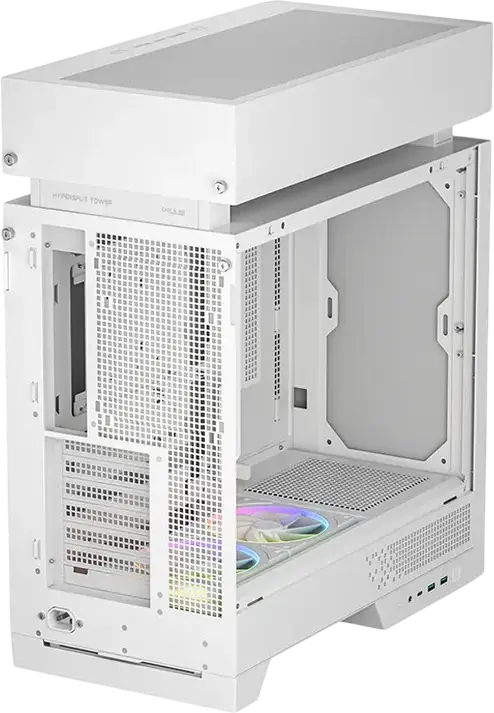 Carcasa PC Deepcool CL660 Midi-Tower, Alb, Sticla Temperata, Frontala Mesh, ATX/mATX/Mini-ITX, Ventilatoare ARGB, USB Type-C, Suport GPU, Otel si ABS