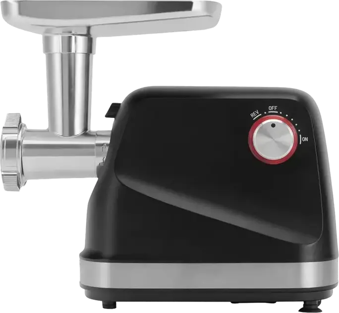 Polaris PMG 2582 Meat Grinder, 2500W, 2.7 kg/min Capacity, 3 Grinding Discs, Reverse Function, Overload Protection, with Sausage Attachment, Black