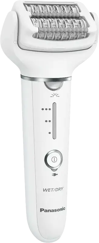 Epilator Panasonic ES-EY31, Sistem cu Dublu Disc și 60 Pense din Oțel Inoxidabil, Utilizare Umed și Uscat, cu Lumină Integrată și Cap pentru Zone Delicate