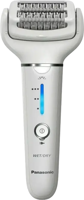 Epilator Panasonic ES-EY31, Sistem cu Dublu Disc și 60 Pense din Oțel Inoxidabil, Utilizare Umed și Uscat, cu Lumină Integrată și Cap pentru Zone Delicate