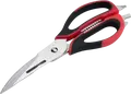 Resto Atlas 95325 Multifunctional 9-in-1 Kitchen Scissors, Stainless Steel Blades, Fish Scaler, Nut Cracker, Bottle and Can Opener, Black/Red