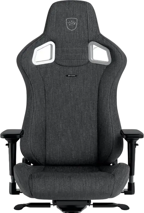 Scaun Gaming Ergonomic Noblechairs Epic, Material Textil Antracit, Scaun Stil Racing cu Cotiere 4D Reglabile, Perne pentru Gat si Lombar din Spuma cu Memorie, Baza cu 5 Roti