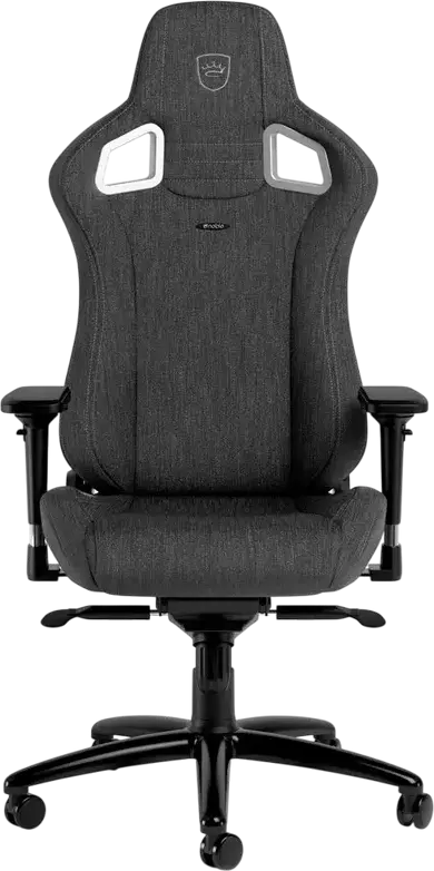 Scaun Gaming Ergonomic Noblechairs Epic, Material Textil Antracit, Scaun Stil Racing cu Cotiere 4D Reglabile, Perne pentru Gat si Lombar din Spuma cu Memorie, Baza cu 5 Roti