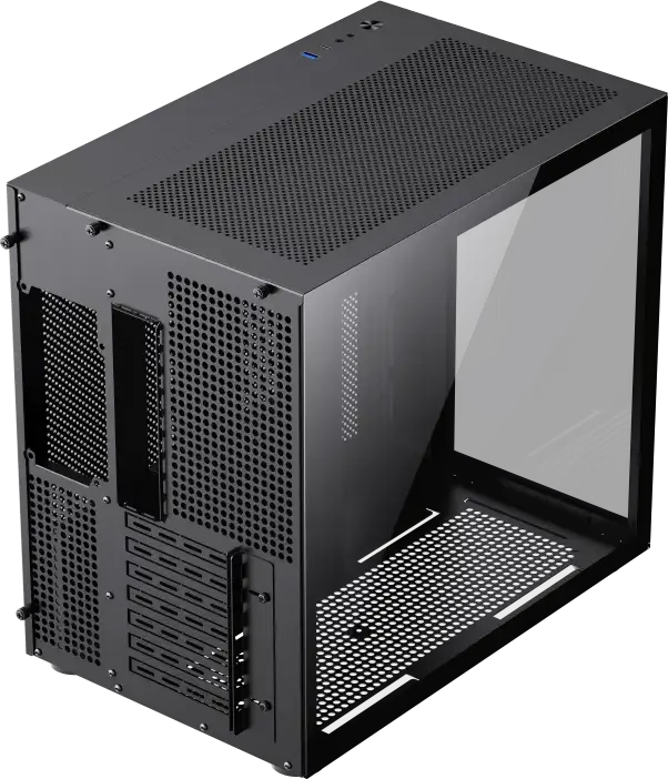 Gamemax Infinity Mid-Tower PC Case, Black, Tempered Glass Front and Side Panels, ATX/Micro-ATX/Mini-ITX Support, 360mm Water Cooling, USB Type-C