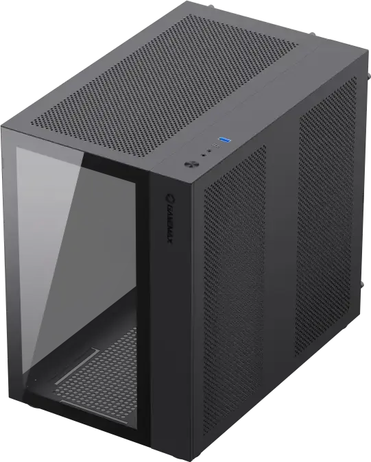 Gamemax Infinity Mid-Tower PC Case, Black, Tempered Glass Front and Side Panels, ATX/Micro-ATX/Mini-ITX Support, 360mm Water Cooling, USB Type-C
