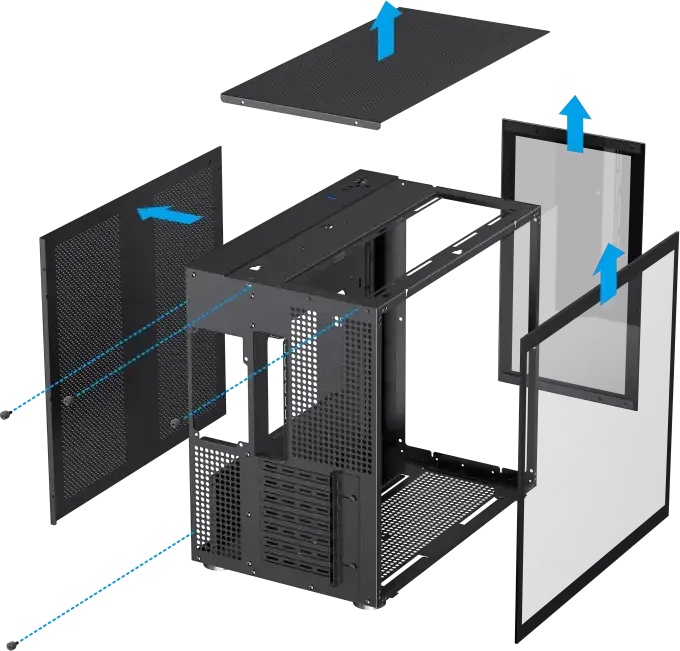 Gamemax Infinity Mid-Tower PC Case, Black, Tempered Glass Front and Side Panels, ATX/Micro-ATX/Mini-ITX Support, 360mm Water Cooling, USB Type-C