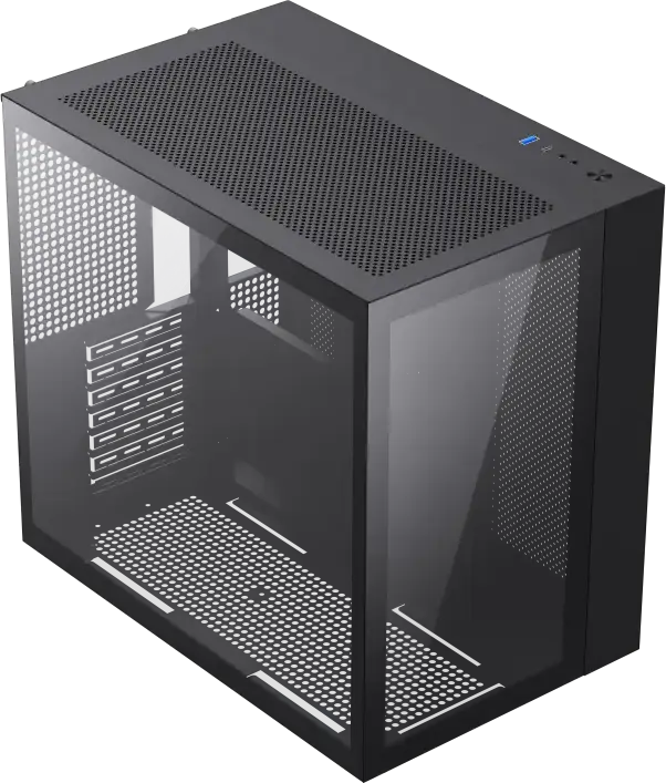 Gamemax Infinity Mid-Tower PC Case, Black, Tempered Glass Front and Side Panels, ATX/Micro-ATX/Mini-ITX Support, 360mm Water Cooling, USB Type-C