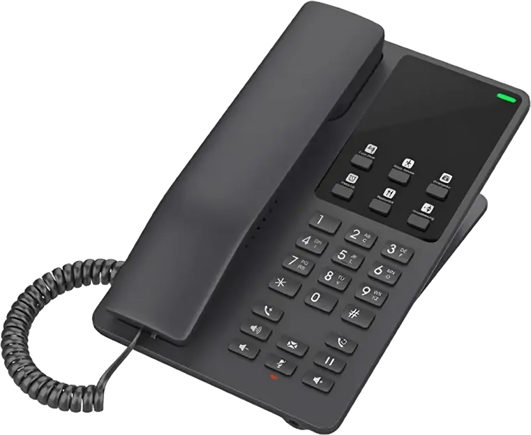 Grandstream GHP621 IP Hotel Phone, 2 SIP Lines, PoE Support, HD Speaker, 3 Programmable and 10 Speed Dial Keys, Wall Mountable, Black