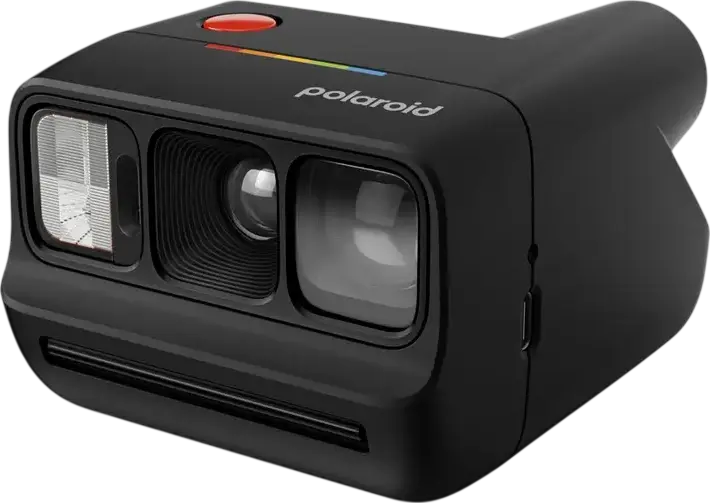 Polaroid Go Generation 3 Instant Camera, Black, Xenon Flash, USB Type-C, Selfie Mirror, Self-Timer, Double Exposure Mode, with Wrist Strap