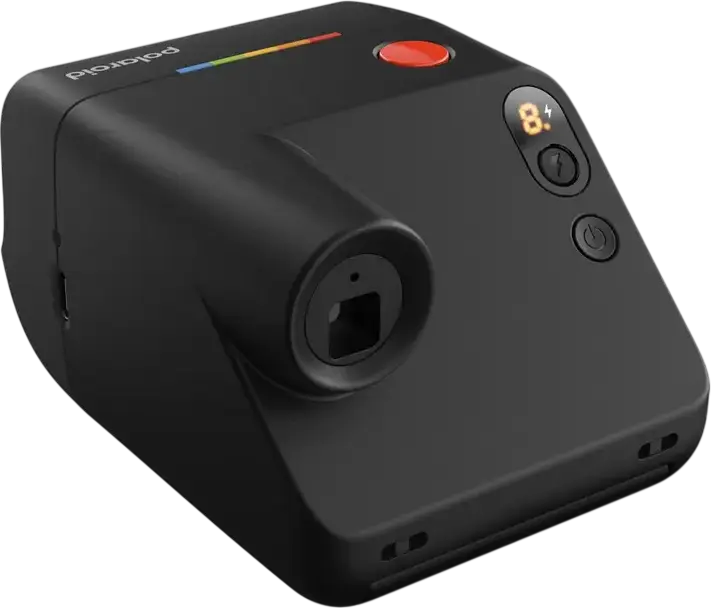 Polaroid Go Generation 3 Instant Camera, Black, Xenon Flash, USB Type-C, Selfie Mirror, Self-Timer, Double Exposure Mode, with Wrist Strap