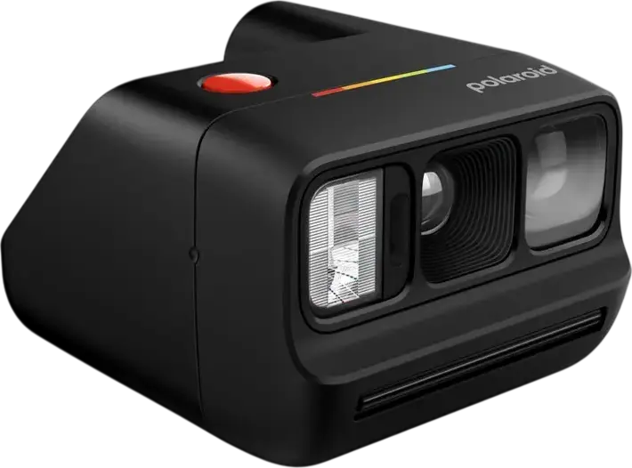 Polaroid Go Generation 3 Instant Camera, Black, Xenon Flash, USB Type-C, Selfie Mirror, Self-Timer, Double Exposure Mode, with Wrist Strap