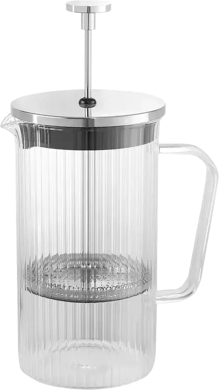 Cafetiera French Press Polaris Toledo-800FP, 0.8L, Sticla Termorezistenta si Otel Inoxidabil, Transparenta, Compatibila cu Masina de Spalat Vase