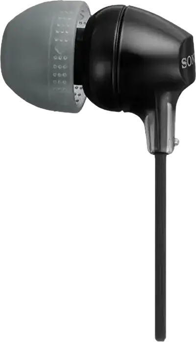 Casca Sony MDR-EX15LP Intraurală, Driver Dinamic Neodim cu 9mm, Conector 3.5mm Gold-Plated, Cablu cu Microfon Integrat, Negru