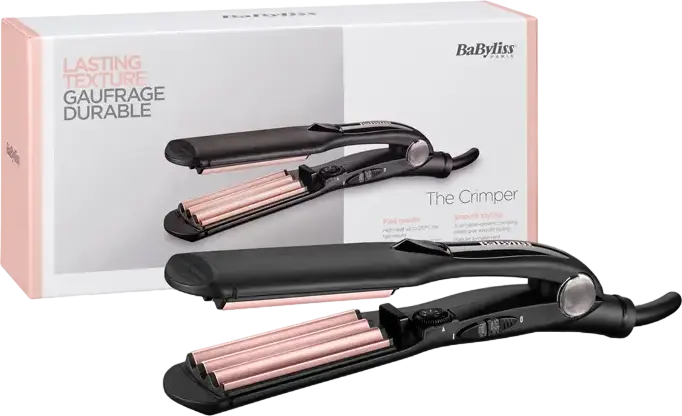 Гофре для волос BaByliss The Crimper 2165CE, турмалиново-керамическое покрытие Rose Gold 24x120мм, температура 120-210°C, ионизация, автоотключение