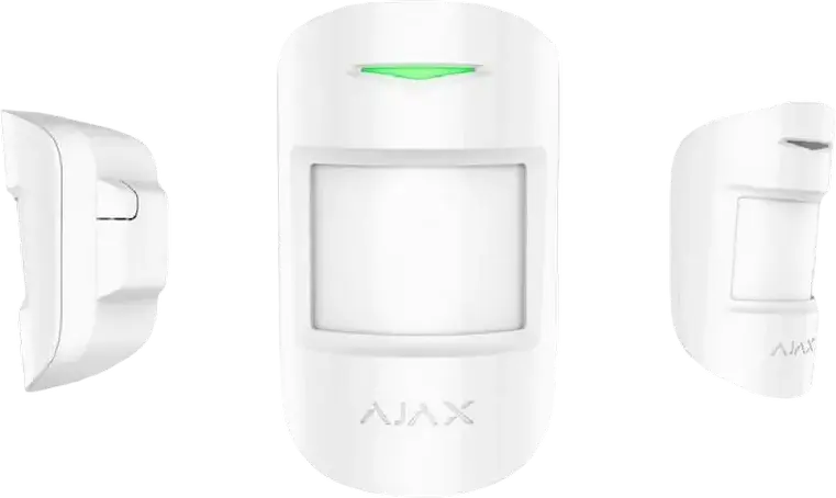 Ajax MotionProtect Wireless Indoor PIR Motion Detector, Pet Immunity up to 20kg, 12m Range, Smart Detect, Temperature Sensor, White