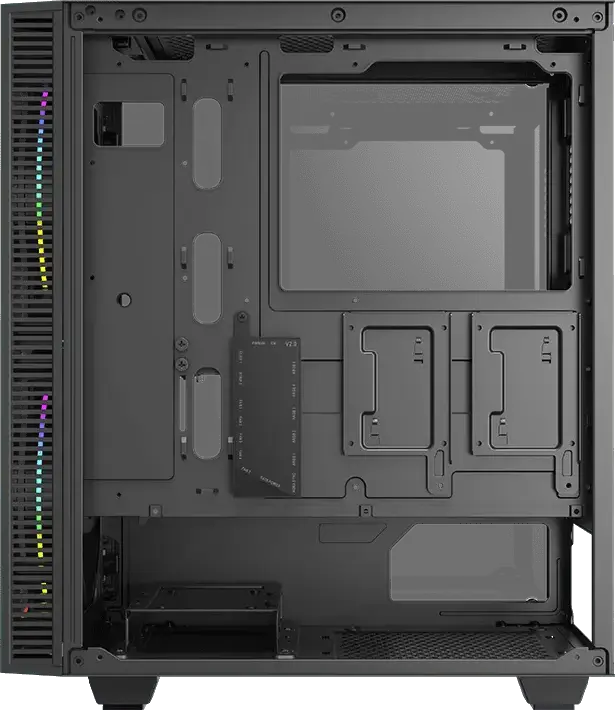 Gamemax Black Hole Midi ATX Tower Case, Tempered Glass Side Panel, 2 x 200mm ARGB Fans, RGB Controller, ATX/M-ATX/ITX Support, Black
