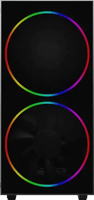 Gamemax Black Hole Midi ATX Tower Case, Tempered Glass Side Panel, 2 x 200mm ARGB Fans, RGB Controller, ATX/M-ATX/ITX Support, Black