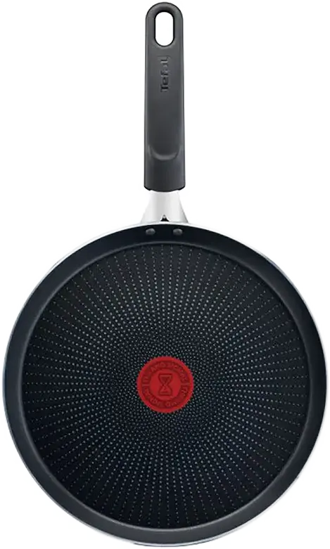 Tefal XL Force C3851053 Crepe Pan 25cm, Aluminium with Titanium 2X Non-Stick Coating, Thermo-Signal Heat Indicator, Diffusion+ Base, Dark Grey