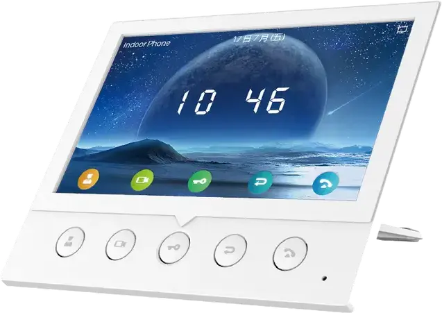 Fanvil i52W SIP Indoor Station, 7-inch Color LCD TFT Screen, 4 SIP Lines, Built-in Wi-Fi, PoE, HD Voice, 8 Alarm Inputs, RS485, Wall-mountable, White