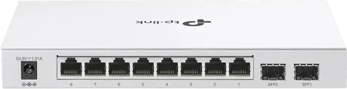 Switch Smart PoE+ TP-Link Festa FS310GP, 10 Porturi Gigabit, 8 Porturi PoE+ Buget 61W, 2 Sloturi SFP, Management Cloud, Design Metalic Fara Ventilator